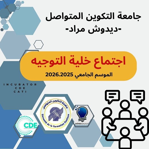 إنعقاد اجتماع خلية التوجيه لجامعة التكوين المتواصل