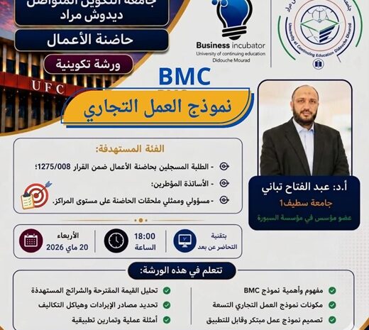  تنظيم ورشة تكوينية حول نموذج العمل التجاري